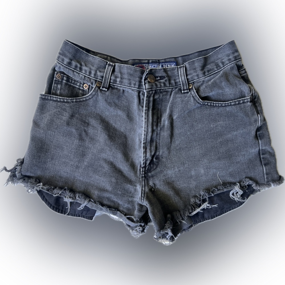 Structure Denim Cut Off Dark Grey Shorts